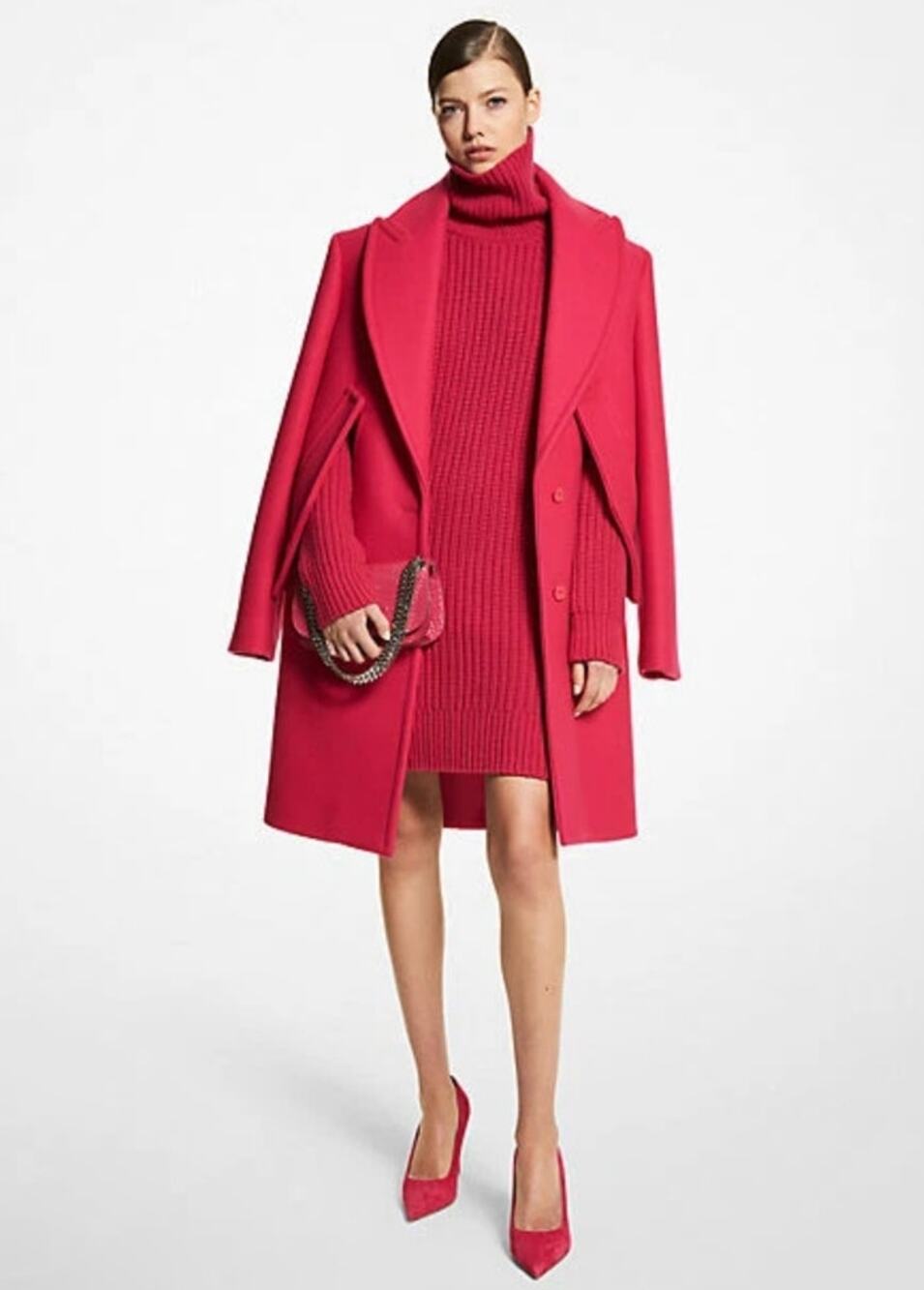 Michael Kors Collection Wool Melton Reefer Coat Sz 2